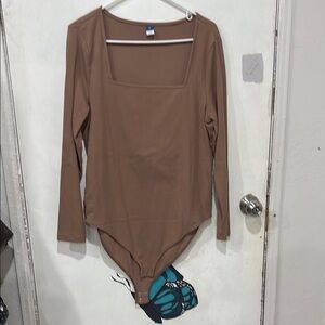 Brown Long Sleeve Bodysuit